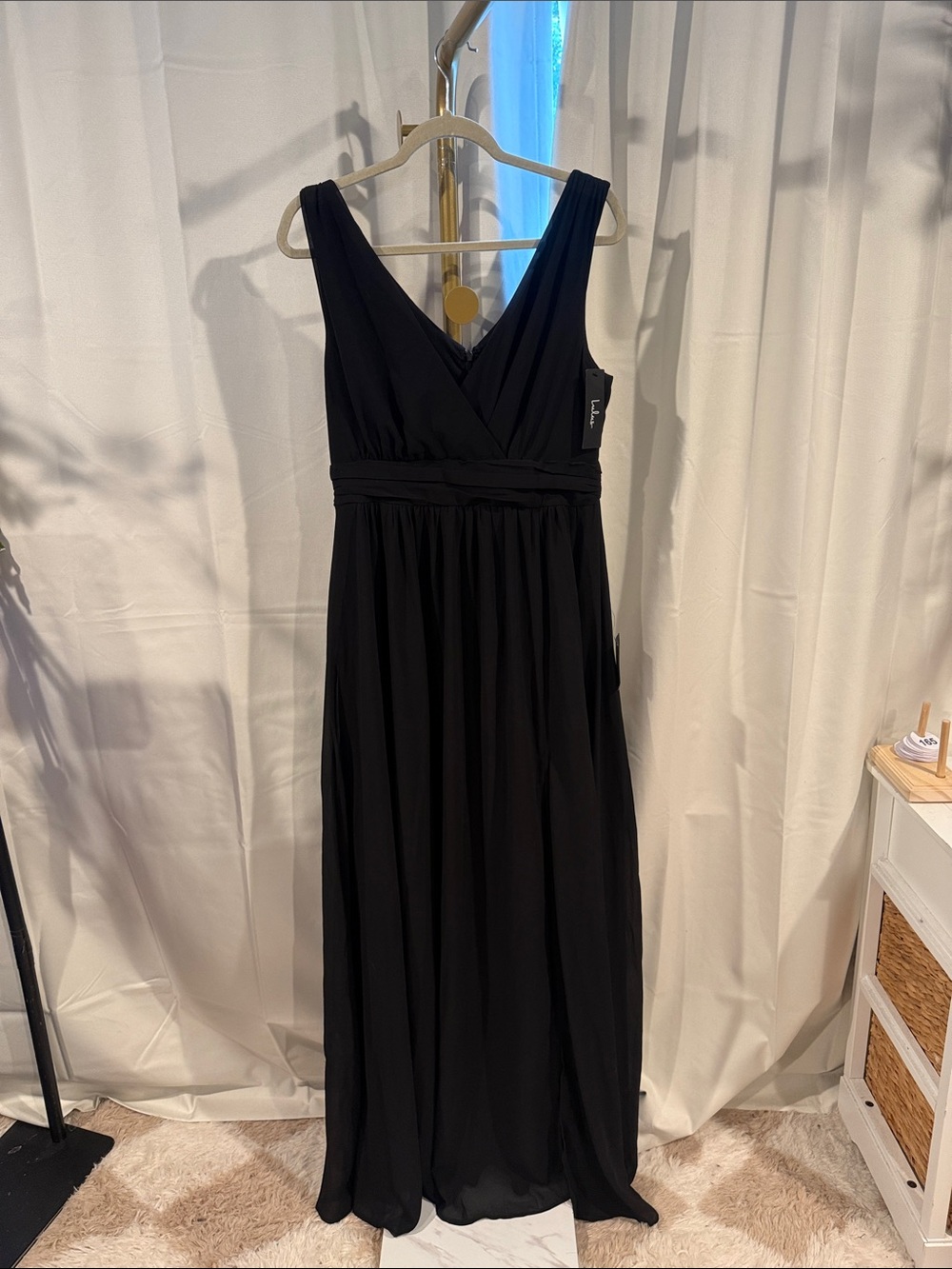 Lulu's Heavenly Hues Black Maxi Dress large $99 still on lulus site - Picture 2 of 13